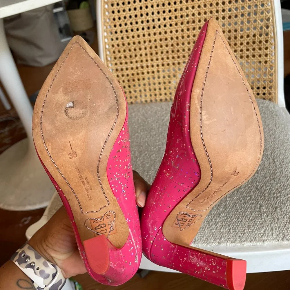 Sophia Webster Pink Glitter Pumps - Picture 5 of 5